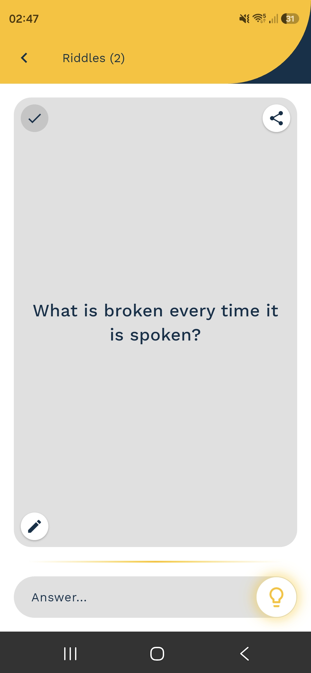 Solving a riddle