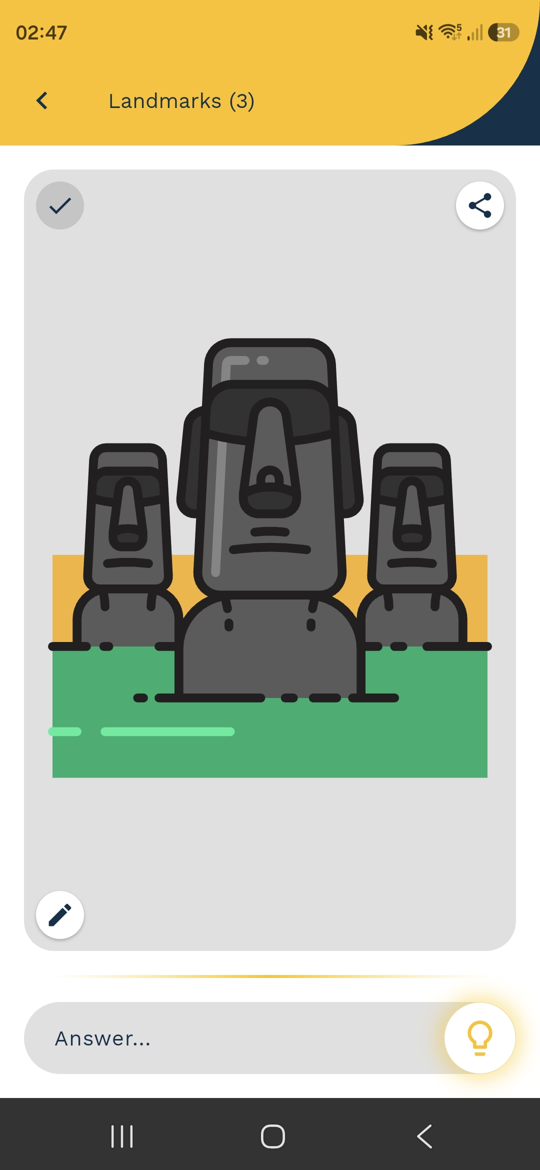 Visual landmark riddle